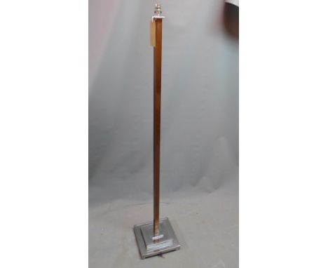 An Art Deco chrome and copper standard lamp 