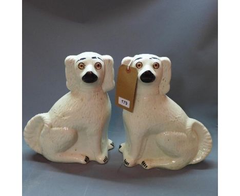 A large pair of staffordshire ceramic dogs. 32cm 