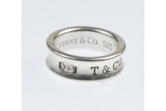 Tiffany Co A Silver Ring The Concave Band With T Co Logo Signed Tiffany Co Hallmark For