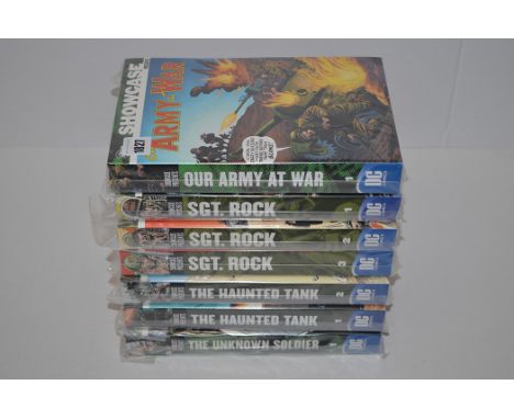 DC War: Showcase Our Army at War; Sgt. Rock 1-3; Showcase Haunted Tank 1-2; and Unknown Soldier 1.  (7)