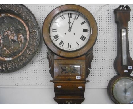 EDWARDIAN INLAID WALL HANGING CLOCK