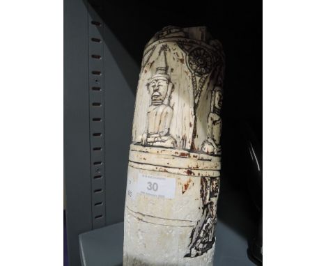 An antique hand carved Indian lamp base 