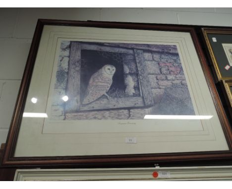 A limited edition print after I Weatherstone of barn owl