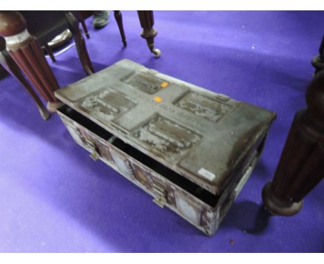 A metal ammunition crate