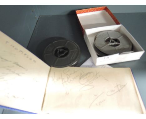 Two super eight films and autograph booklet containing Sooty Sweep and Matthew Corbet