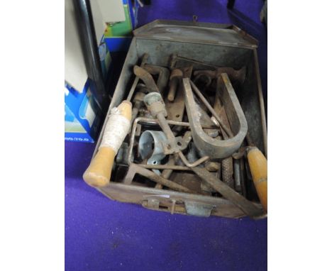A selection of wood working and similar tools
