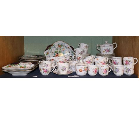 A large quantity of Royal Crown Derby tea and coffee wares, Derby Posies; together with a 19th century part service 