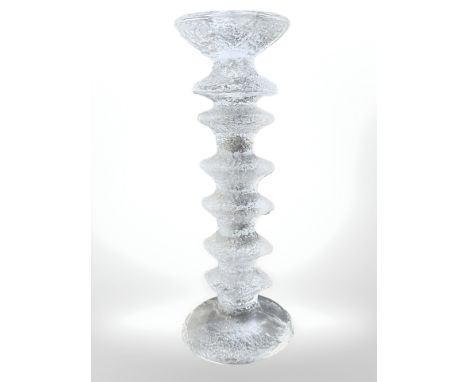 A Timo Sarpeneva glass six ring Festivo candlestick, height 24 cm  