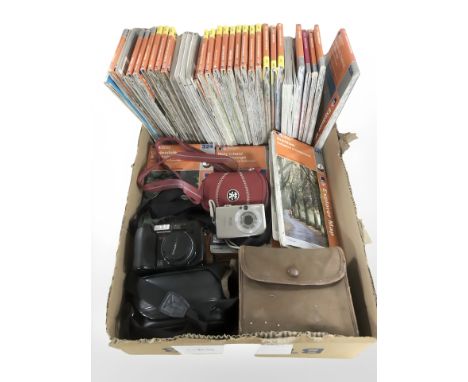 A collection of ordnance survey maps, digital cameras. (1 box)