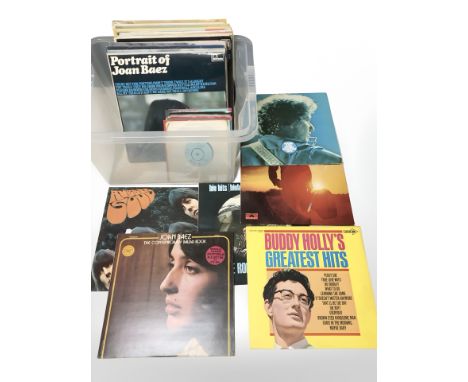 A quantity of vinyl LP records, including Rubber Soul by the Beatles, 1C 062-04 115, further artists including Bob Dylan, Joa