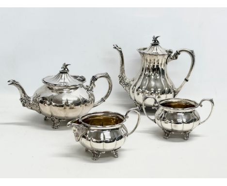 A 4 piece Georgian style silver plated tea service by Cooper Brothers. 