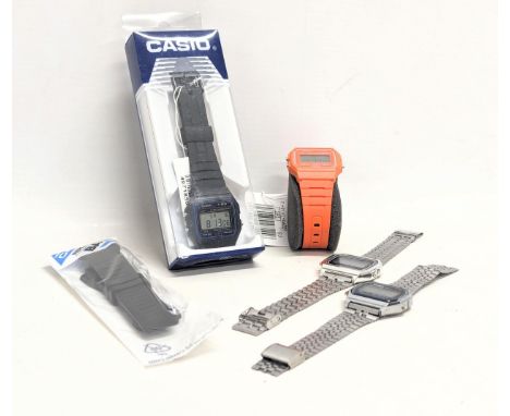 4 Casio watches with Casio watch strap 