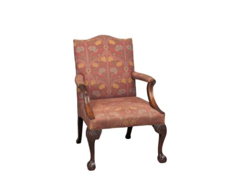 A vintage Chippendale Revival mahogany framed armchair 