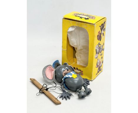A vintage Pelham Puppets mouse with box. 18cm 