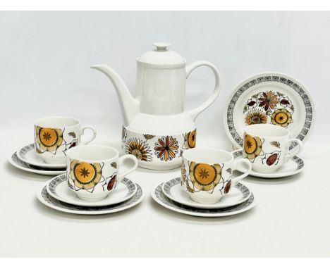 A 1960’s Mid Century ‘Calypso’ coffee set designed by Kathie Winkle for Broadhurst &amp; Sons LTD. 