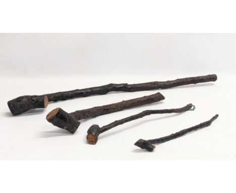 4 vintage Irish shillelagh. Longest measures 73cm 