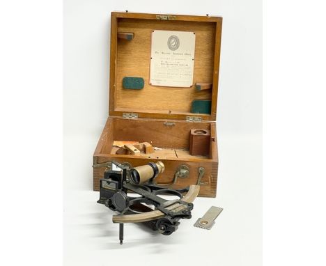 A vintage Heath &amp; Co Hezzanith Sextant in case. Dated 1952. Sextant number U 978.