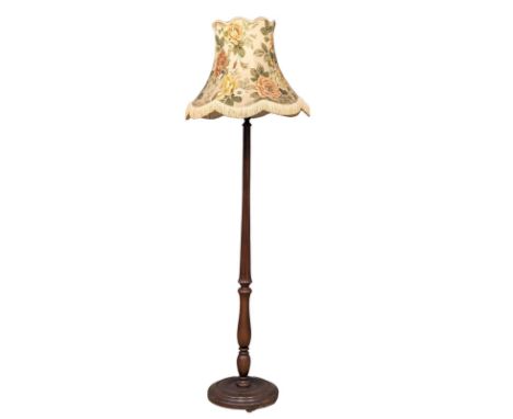 A vintage standard lamp with reeded column. 179cm 