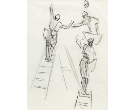 * ALEXANDER GRAHAM MUNRO RSW (1903-1985), EL OJEM; and DATE PICKERS a pair of pencil sketches on paper, one signed and titled