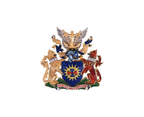 
	
		MILITARY INTEREST, BRITISH LIMBLESS EX SERVICEMEN&#39;S ASSOCIATION DIAMOND AND ENAMEL 18 CARAT GOLD BROOCH 
		LONDON 19