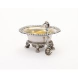A GEORGE IV SILVER OVAL SALT