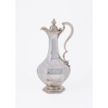Y A VICTORIAN SILVER HEXAGONAL BALUSTER EWER