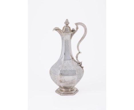 Y&amp;nbspA VICTORIAN SILVER HEXAGONAL BALUSTER EWER GEORGE REILY &amp; GEORGE STORER, LONDON 1844 With an octagonal baluster