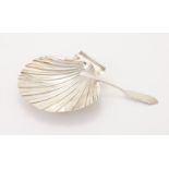 A GEORGE III SILVER SHELL SHAPED BUTTER DISH