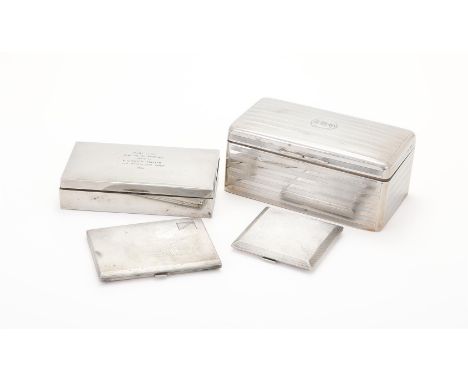 
	
		A COLLECTION OF SILVER ITEMS
		To include: a rectangular cigarette case by W. T. Toghill &amp; Co., Birmingham 1944, wit