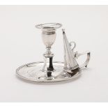 A GEORGE III SILVER CHAMBERSTICK