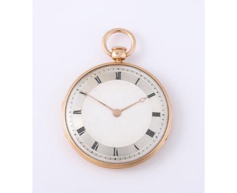 
	
		UNSIGNED
		A FRENCH 18 CARAT GOLD OPEN FACE QUARTER REPEATER POCKET WATCH, NO. 36982, CIRCA 1830
		Movement: Cylinder qu