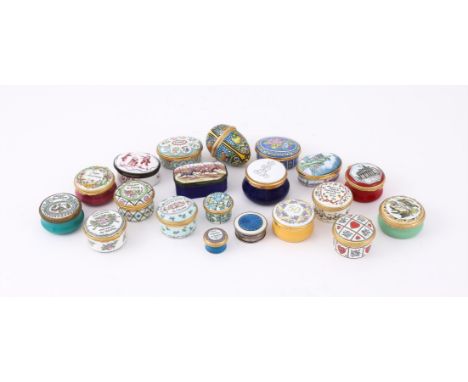 
	
		A COLLECTION OF ENAMEL BOXES
		To include: a silver and enamel circular box by James Fenton &amp; Co., Birmingham 1911, 