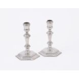 A PAIR OF VICTORIAN SILVER TAPER STICKS