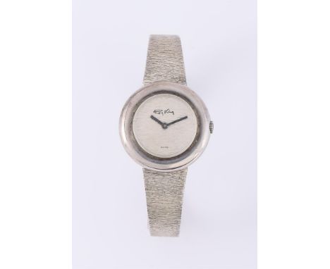 
	
		ROY KING
		A SILVER BRACELET WATCH, CIRCA 1975
		Movement: Manual wind
		Case: Silver case, hallmarked London 1975
		Dia