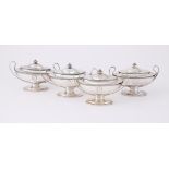 A SET OF FOUR GEORGE III SILVER SAUCE BOATS