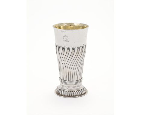 
	
		A VICTORIAN SILVER SPILL VASE
		WALTER &amp; JOHN BARNARD, LONDON 1885
		The lobed and fluted body engraved with a crest