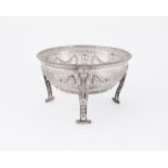 A SILVER CIRCULAR BASKET