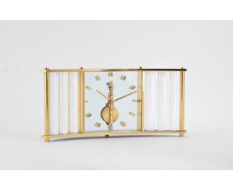
	
		UNSIGNED 
		A SWISS GILT METAL SKELETON CLOCK, NO. 438, LATE 20TH CENTURY
		Movement: Swiss inline lever
		Case: Gilt me