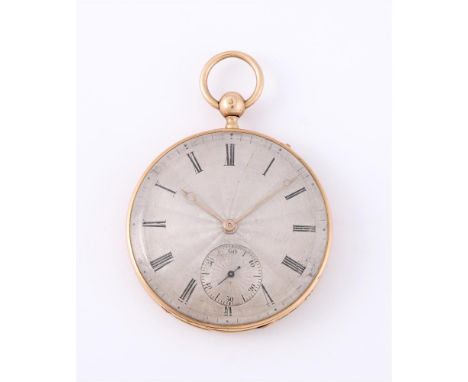 
	
		LEROY &amp; FILS, PARIS
		A FRENCH GOLD OPEN FACE QUARTER REPEATER POCKET WATCH, NO. 24845
		Movement: Cylinder escapeme
