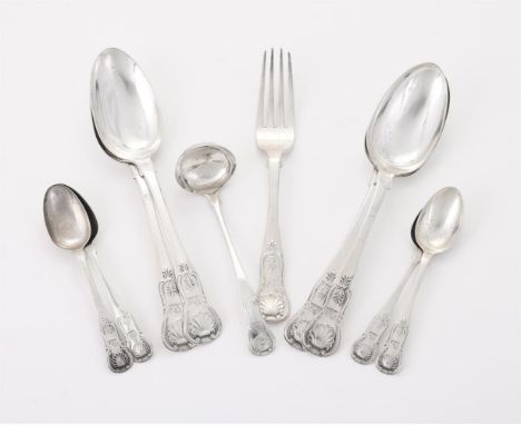 
	
		A COLLECTION OF WILLIAM IV SCOTTISH SILVER SINGLE STRUCK KING&#39;S PATTERN FLATWARE
		JAMES MCKAY, EDINBURGH 1832
		Eng