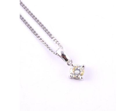 
	
		A DIAMOND SINGLE STONE PENDANT ON CHAIN 
		The brilliant cut diamond estimated to weigh 0.70 carats, in a four claw sett