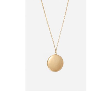 
	
		A SWEDISH GOLD LOCKET ON CHAIN  
		1917
		The circular locket with a bale stamped 18K with date letter P7 with Swedish c
