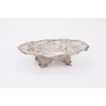 A VICTORIAN SILVER SHAPED OVAL BASKET