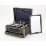 Y A VICTORIAN TRAVELLING TOILET CASE