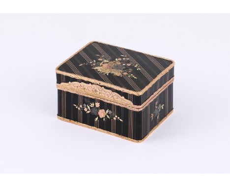 
	
		Y&nbspAN 18TH CENTURY FRENCH GOLD AND TORTOISESHELL BOX
		PERONNE, 1768 - 1774 .916 STANDARD
		Inlaid with three colour 