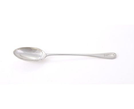 
	
		A VICTORIAN SILVER HANOVERIAN PATTERN BASTING SPOON
		FRANCIS HIGGINS III, LONDON 1886
		Engraved with a crest
		31cm (1