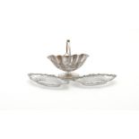 AN EDWARDIAN SILVER OVAL PEDESTAL BASKET