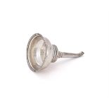 A GEORGE III IRISH SILVER WINE FUNNEL