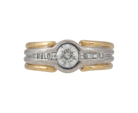 
	
		A DIAMOND DRESS RING  
		The brilliant cut diamond within a polished white setting, estimated to weigh 0.70 carat total,