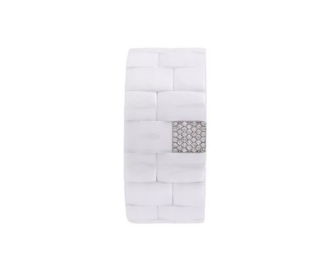 
	
		ROBERTO DEMEGLIO, A DIAMOND AND WHITE CERAMIC SPRUNG BRACELET
		The bracelet composed of polished squared and rectangula